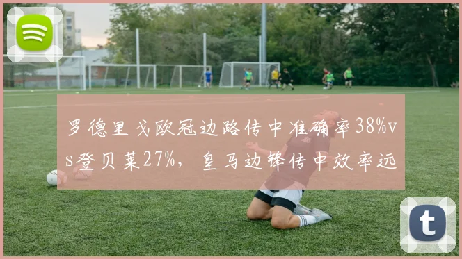 罗德里戈欧冠边路传中准确率38%vs登贝莱27%,皇马边锋传中效率远超巴黎旧将